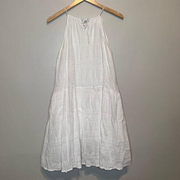 3/$25 🙌🏼 Hem & Thread High Neck Cutout Gauzey Layered Pockets Mini Dress Large - Picture 3 of 10